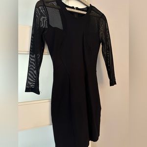 Guess Black and Mesh Combo black dress